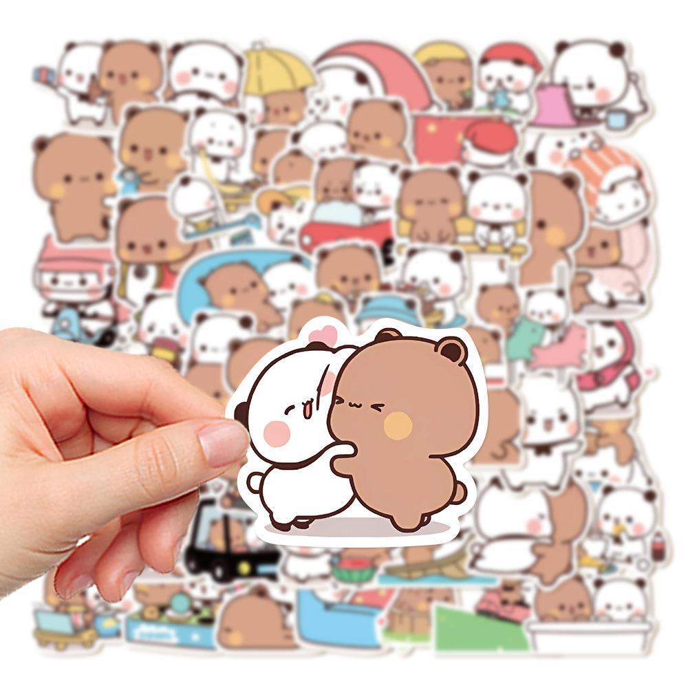 10/30/50pcs Cute Bubu and Dudu Stickers Bear Couple DIY Toy Doodles Decorative Graffiti Decal Phone Bottles Scrapbook Waterproof