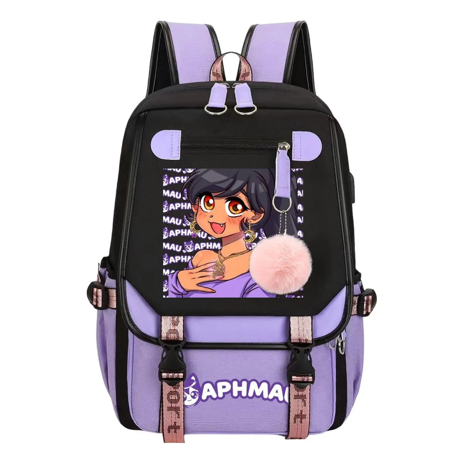 Aphmau Print Backpack for Boys & Girls, Teen Student School Bag, Large Capacity Backpack,  Water-Resistant Durable Design, Multi-Pocket Organizer, Perfect Birthday & Holiday Gift 11.4” × 18.1”