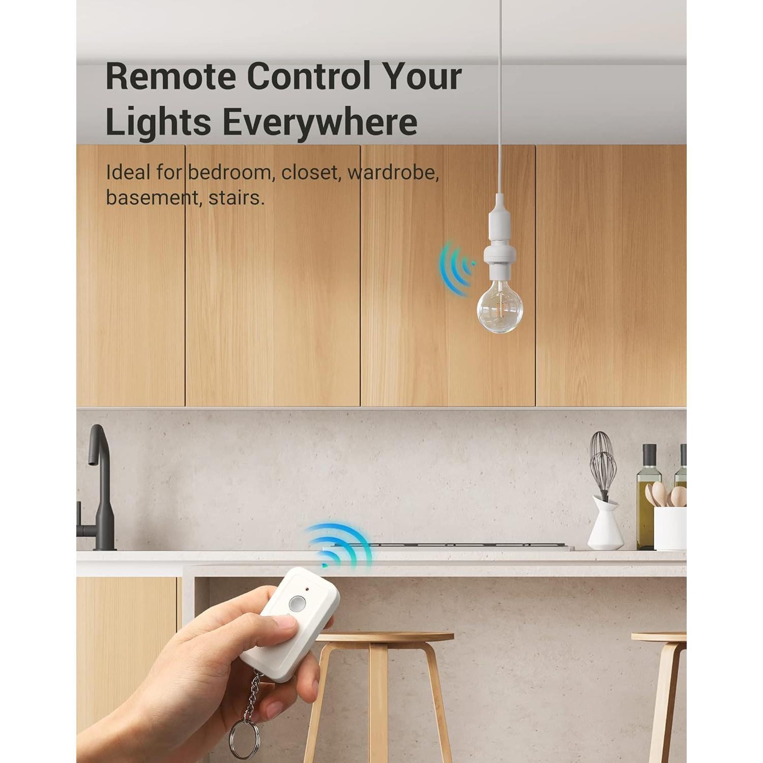 Remote Control Light Bulb Socket, Light Bulbs Socket Kit with Controller, Remote Light Socket E26/E27 Base for Pull Chain Light Fixture, No Wiring, Programmed, ETL Listed Remote Control Light Bulb Socket, Light Bulbs Socket Kit with Controller, Remote Light Socket E26/E27 Base for Pull Chain Light Fixture, No Wiring, Programmed, ETL Listed