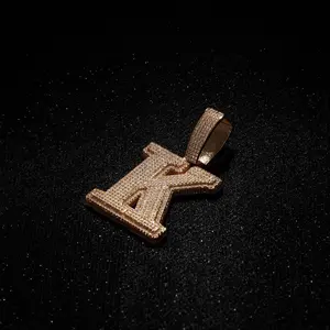 [ICE HUE] Customizable Initial Necklace with 18K Gold Vacuum-Plated Polished Copper & 5A+ Sri Lanka Cubic Zircon A-Z Pendant, Men's Jewelry for Daily Wear, Gift Idea