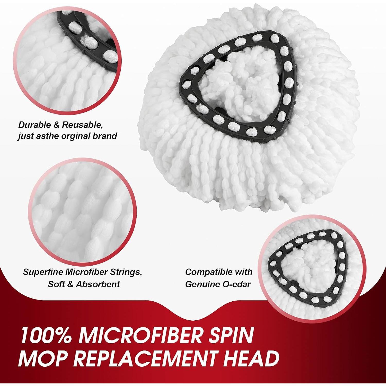 10 Pack Spin Mop Refills , Mop Heads Replacement for Spin Mop, Washable Microfiber Mop Replace  Spin Mop, 360?Spinning  Replacement Mop  for Easy House Cleaning Floor Mopping