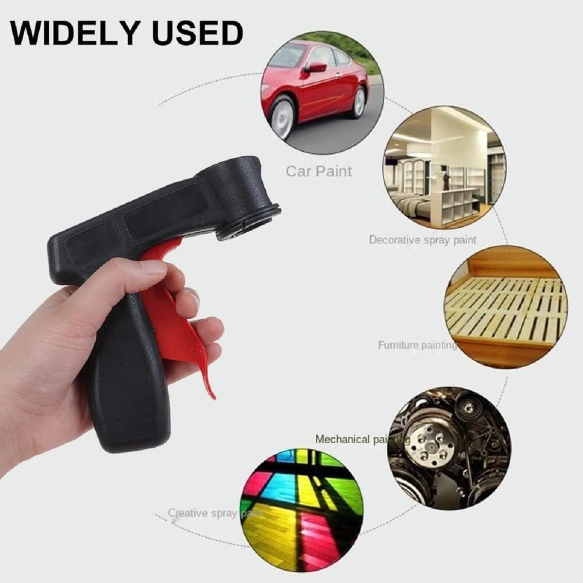 Spray Can Trigger Handle with Full Hand Grip, Convert Spray Cans to Paint Sprayer, Reusable Automotive Body Repair Paint Sprayer