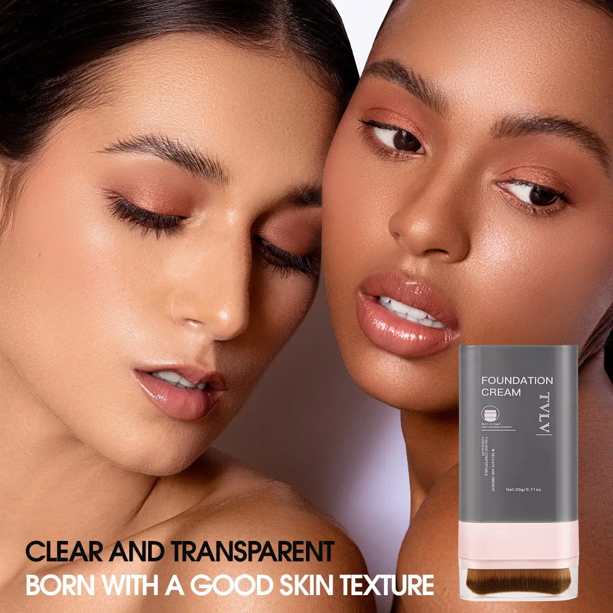 5-Color Full Coverage Foundation Stick with Concealer and Brush, Long-Lasting Liquid Foundation, Buildable Perfect Coverage Base Makeup