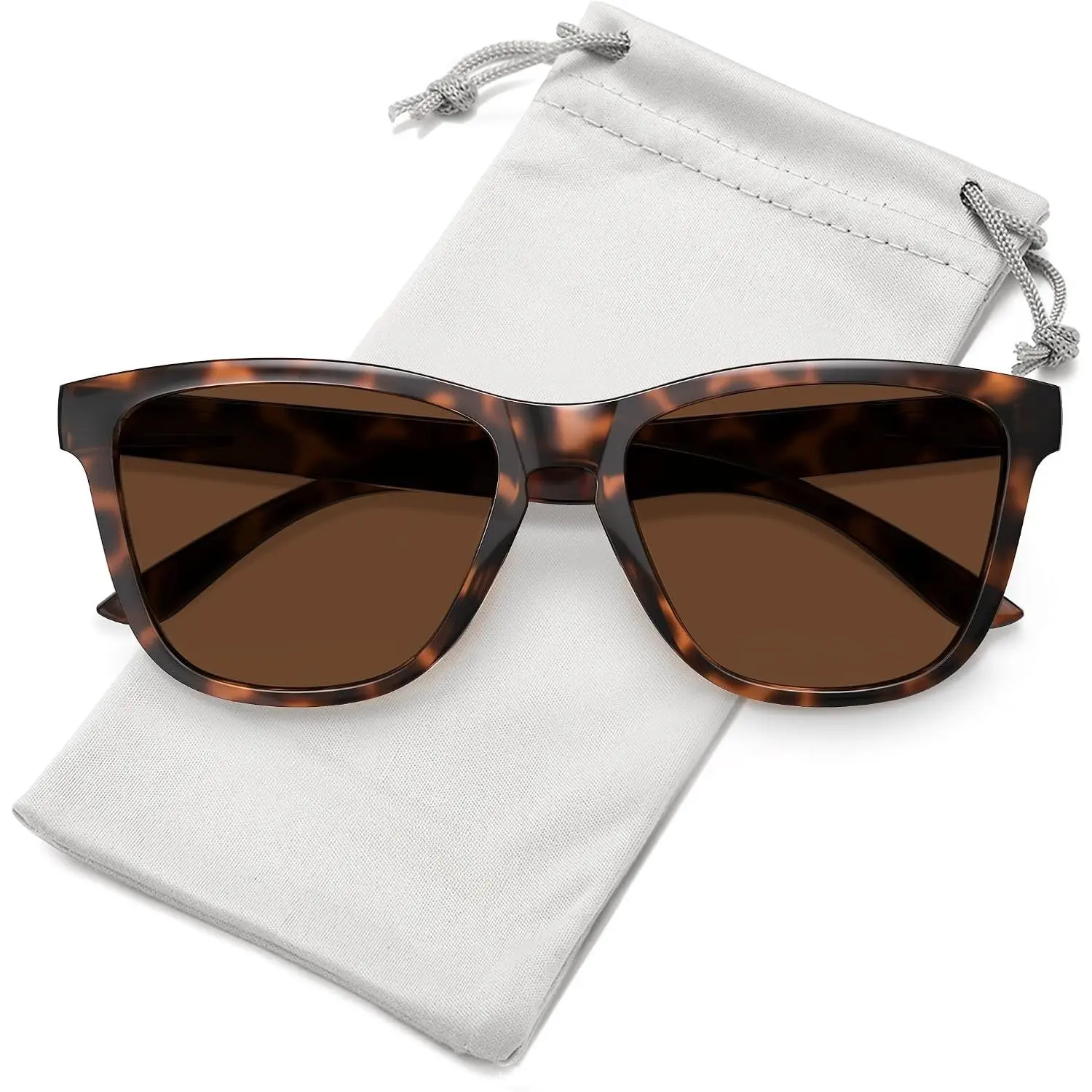 Unisex Polarized Retro Look Sunglasses, Plastic Frame, UV Protection, Scratch Resistant, Lightweight Classic Designer Shades for Daily Outdoor Wear, Beach Essentials, Unisex Fit