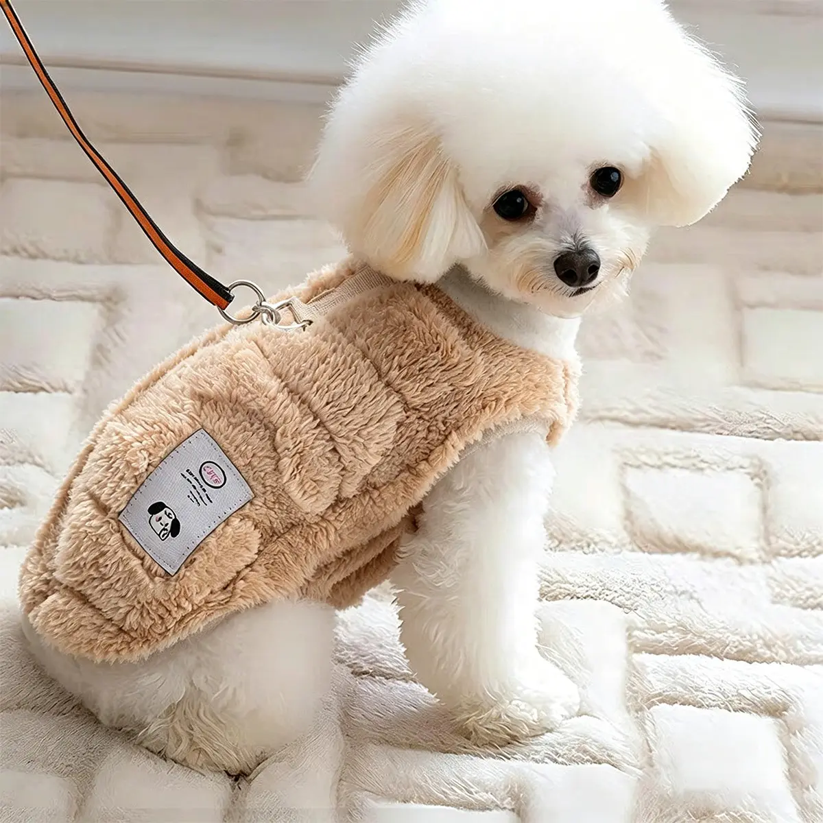 Warm Fleece Pet Vest Jacket with Leash Ring, Sleeveless Anti-Shedding Coat for Small, Medium Dogs, Puppy, Poodle, Cats and Kitten, Fall and Winter