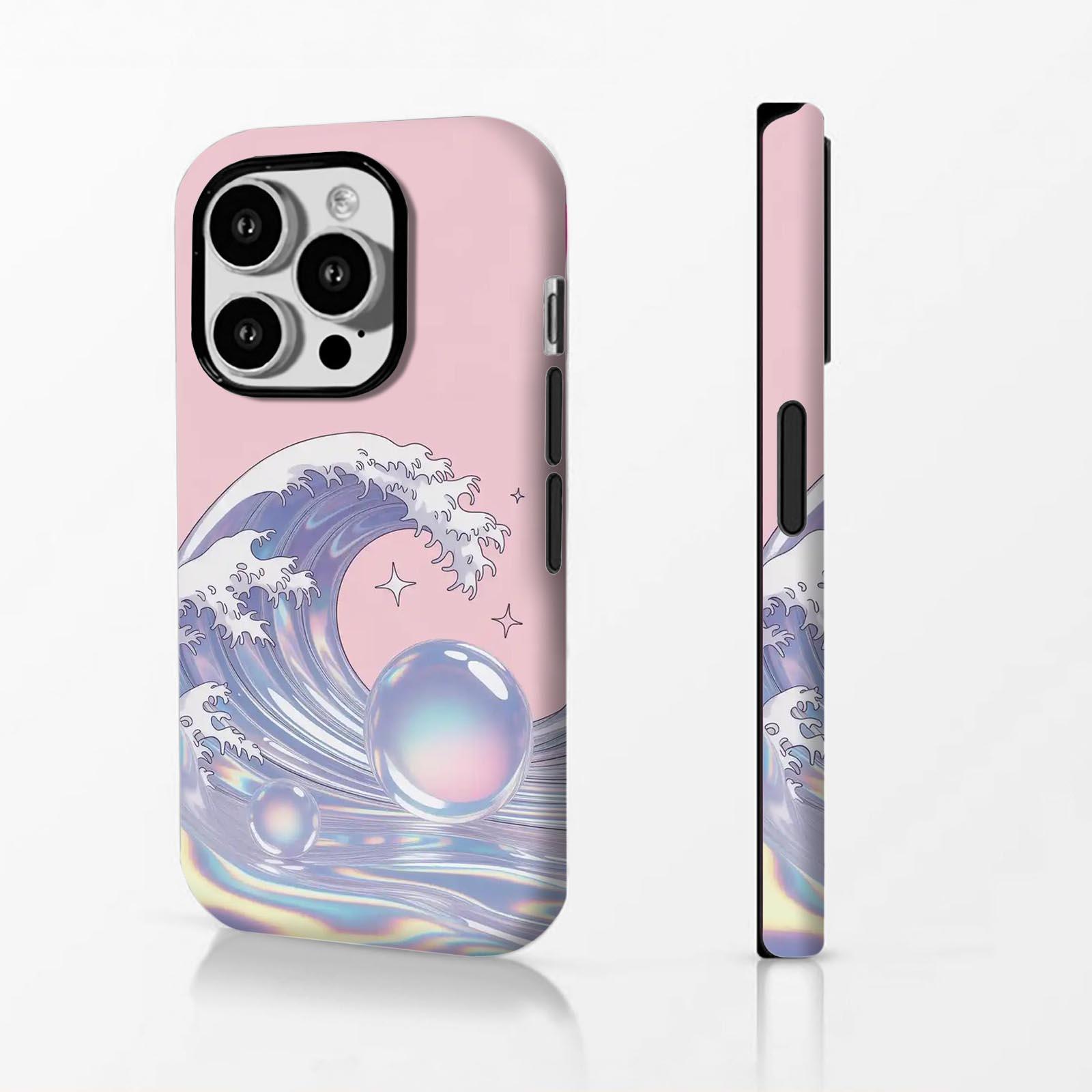 wave, bubbles, stars Soft And Hard Two-In-One Film Printed Full Pattern Case For IPhone 16 15 14 13 1211 Pro Max Plus Phone Case