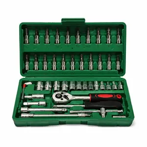 Ratchet Socket Wrench Tool Set Multifunctional Home Repair 46-piece Set Green 46 Set Car Repair Tool Ratchet Torque Wrench Spanner Screwdriver Socket Set Combo Tools Kit Bicycle Auto Repairing Tool Mechanic Tool Set Mechanics tool set Toolkit