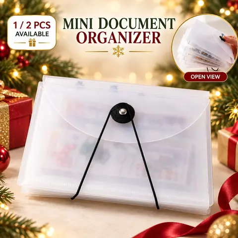 Clear Storage Box for Sticker, 1 Count A6 Portable Multi-layer Durable File Folder for Cash, Bill & Documents, File Organizer for Home Office School, Desk File Organizer, Office Organizers, Office Stationery & Supplies, Paperwork Organizer