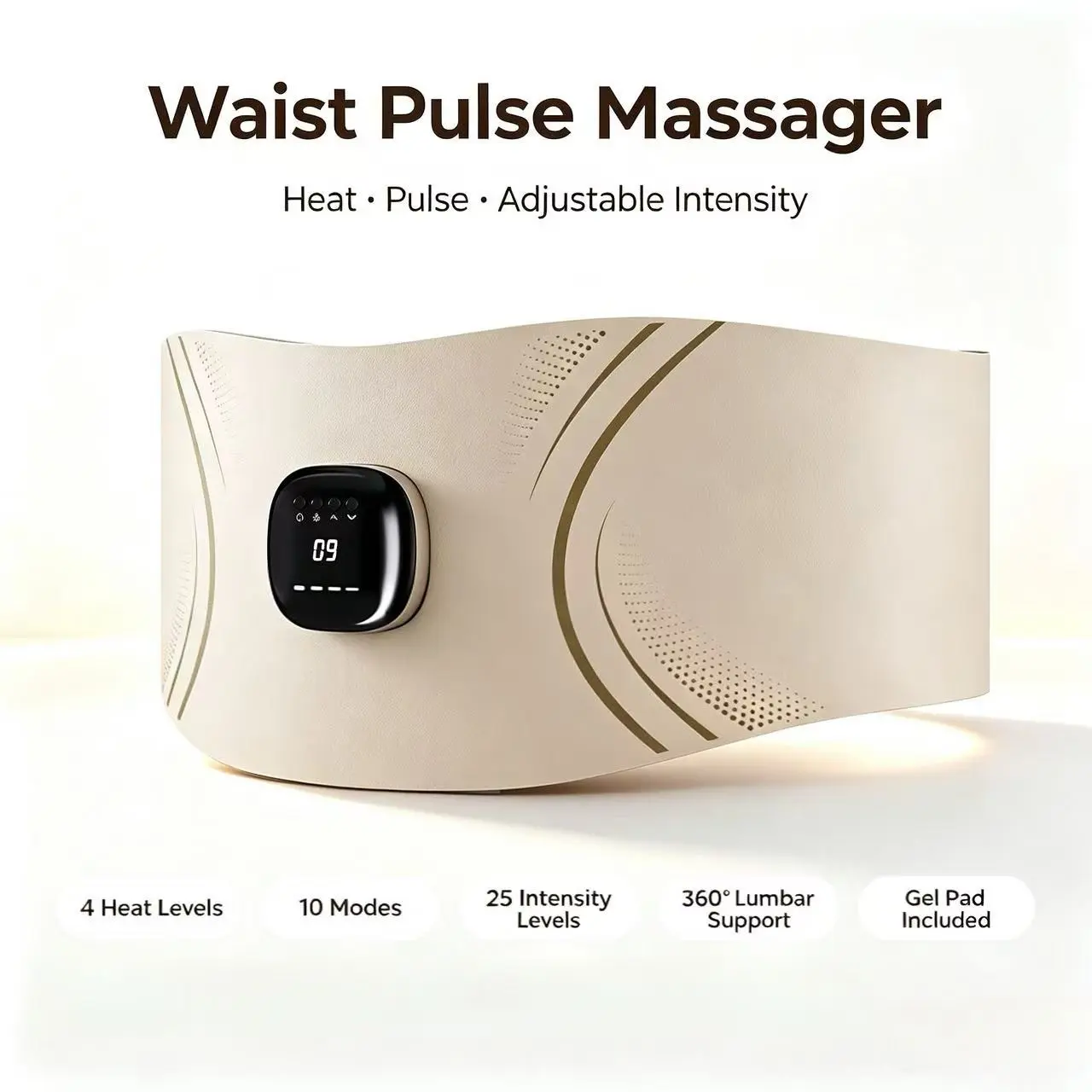 Multifunctional EMS Warmth Waist Belt, Rolling Massage Silver Ions, Temperature Lock, Breathable, Skin-Friendly, Heat Therapy Tool