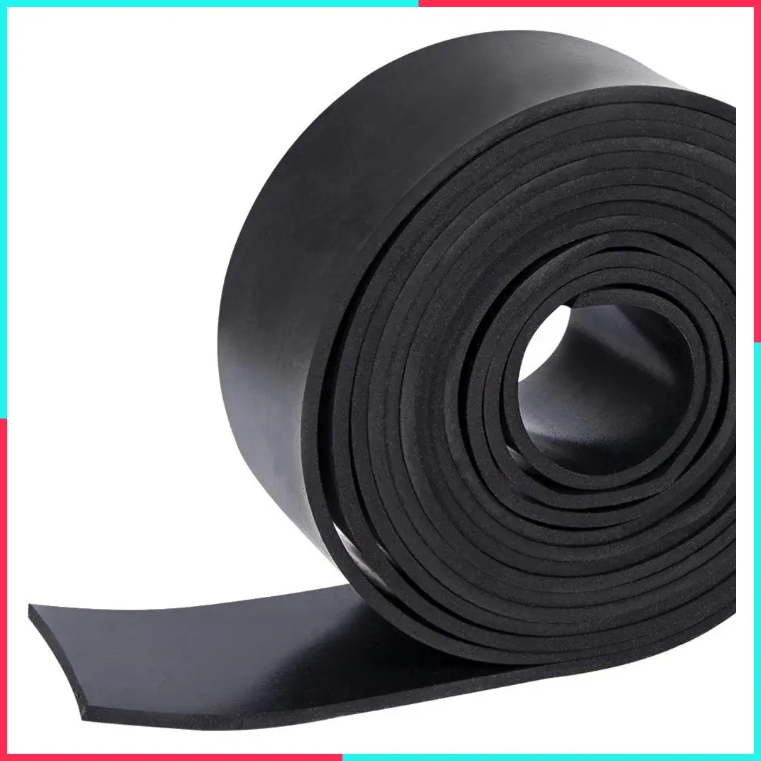 Solid Neoprene Rubber Strips Roll 1/8 Inch Thick x 2 Inch Wide x 10 Feet for DIY Weather Stripping, Gasket, Seal