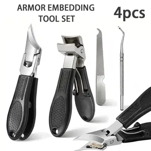 4-piece set of thick toenail clippers, curved nail clippers, and angled toenail clippers for elderly people, with anti splash design, suitable for both men and women, Pedicure Kit