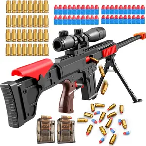 Soft Bullet Toy Gun Sniper Rifle with Scope Realistic Barrel Shotgun Shell ejecting Foam Blaster Gun Dart Pellet Shooting Game for Boys Teen Adult Gifts Age 8 10 12 Year Old (Black)fidget toys