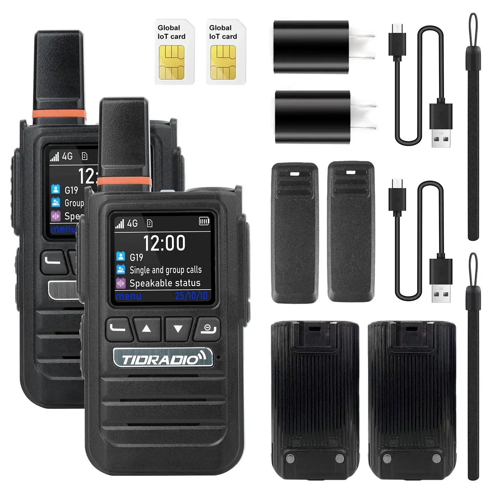 Lifetime Free TIDRADIO G19 Global POC Radio AI Noise Canceling Wireless Accessories 4G Walkie Talkie Long Range PTT Group Call Loud Audio for Teams/Families/Outdoor/Hunting/Logistics/Fleets/Construction/Security/Hotels