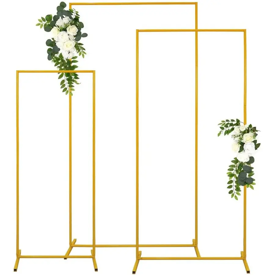 Wedding Arch Background Stand, Square Metal Frame, Adjustable Pole, Wedding Props, Photo Booth Decor, Event Decoration, Backdrop Arch