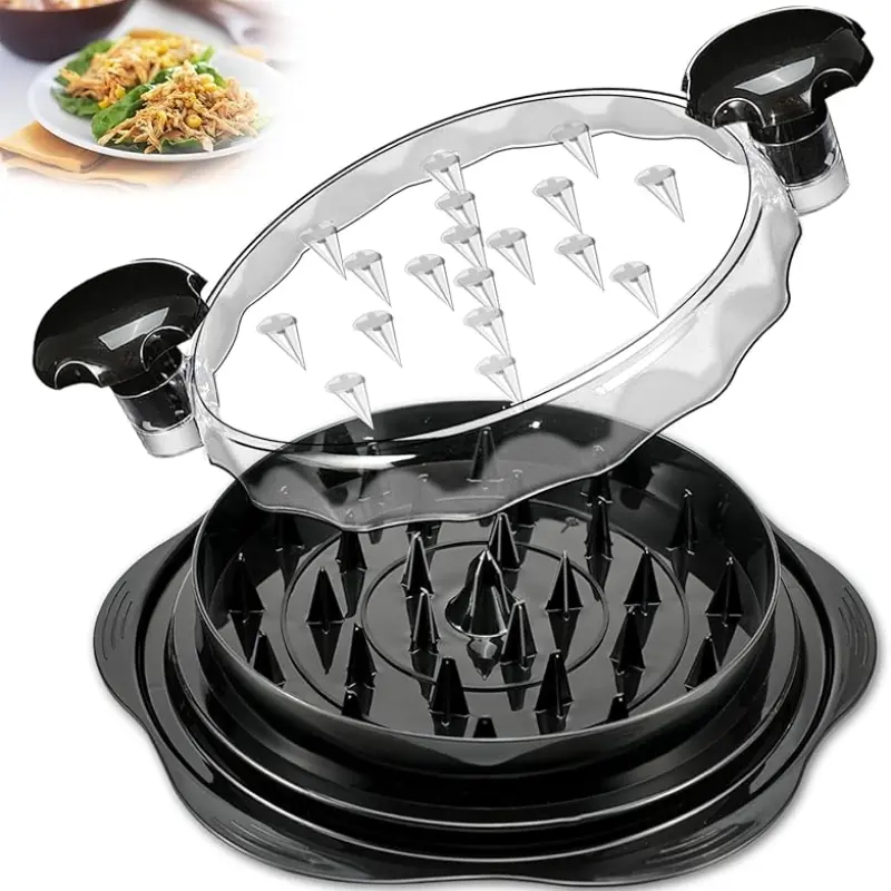 Manual Chicken Breast Shredder, Ergonomic Handle, Transparent Lid, Food Grade Material, Kitchen Tool for Meat Shredding, Pet Food Prep, Compact Kitchen Gadget, Meat Shredders