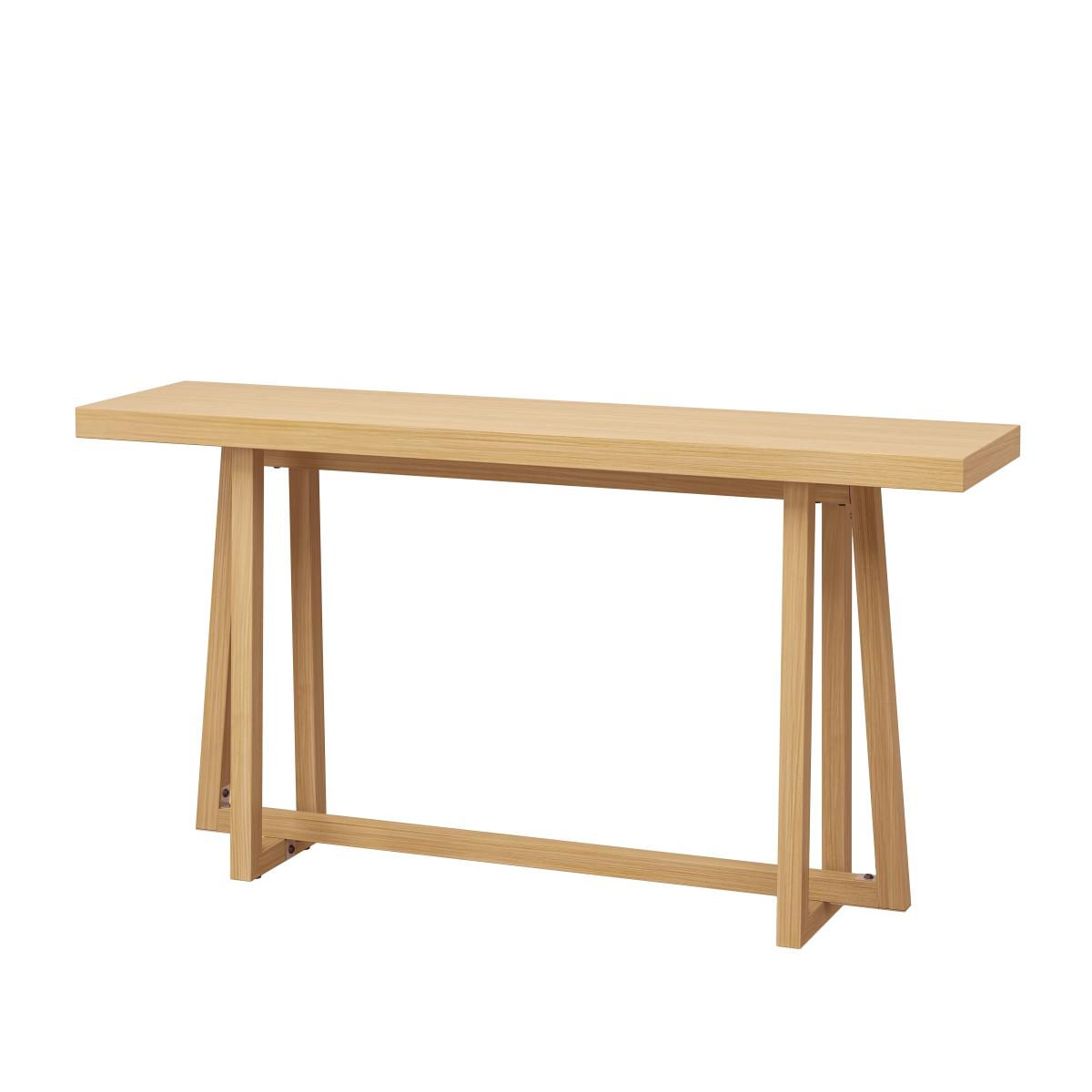 59.84'' Console Table, Stylish Rectangular Entryway Table, Outdoor Console Table for Patio, Sturdy Construction Hall Table, Sofa Table for Hallway, Living Room, Bed Room and Patio,Wood color, Natural    RR