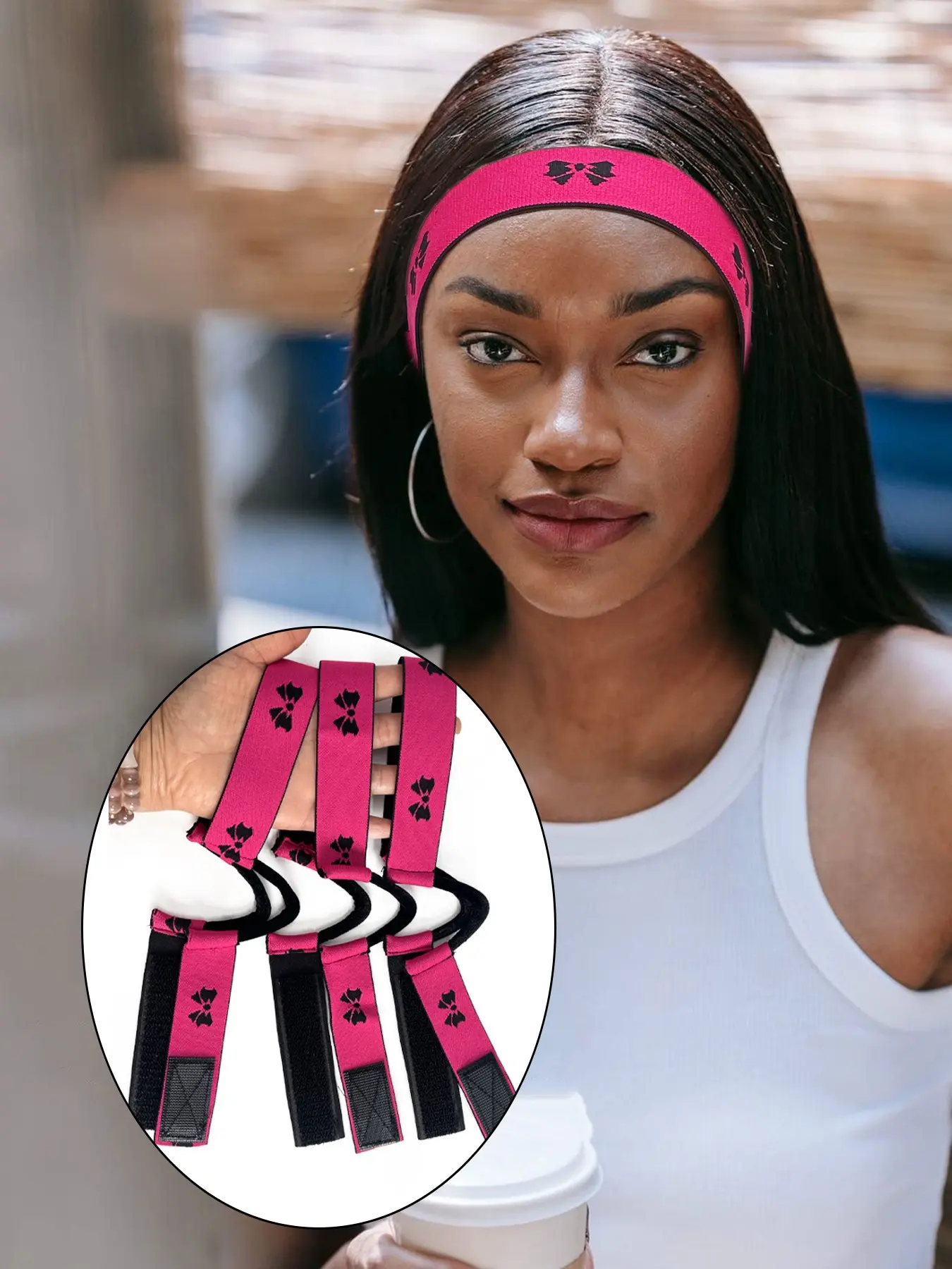 3 Pcs Elastic Bands for Wigs - Wig Accessories, High Elasticity, Adjustable, Lace Melting, Edge Wrap to Lay Edges (Pink, Leopard, Black )