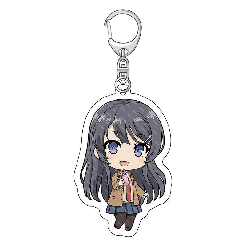 Hot Anime Rascal Does Not Dream of Bunny Girl Senpai Sakurajima Mai Cosplay Acrylic Keychains Accessories Fans Gifts