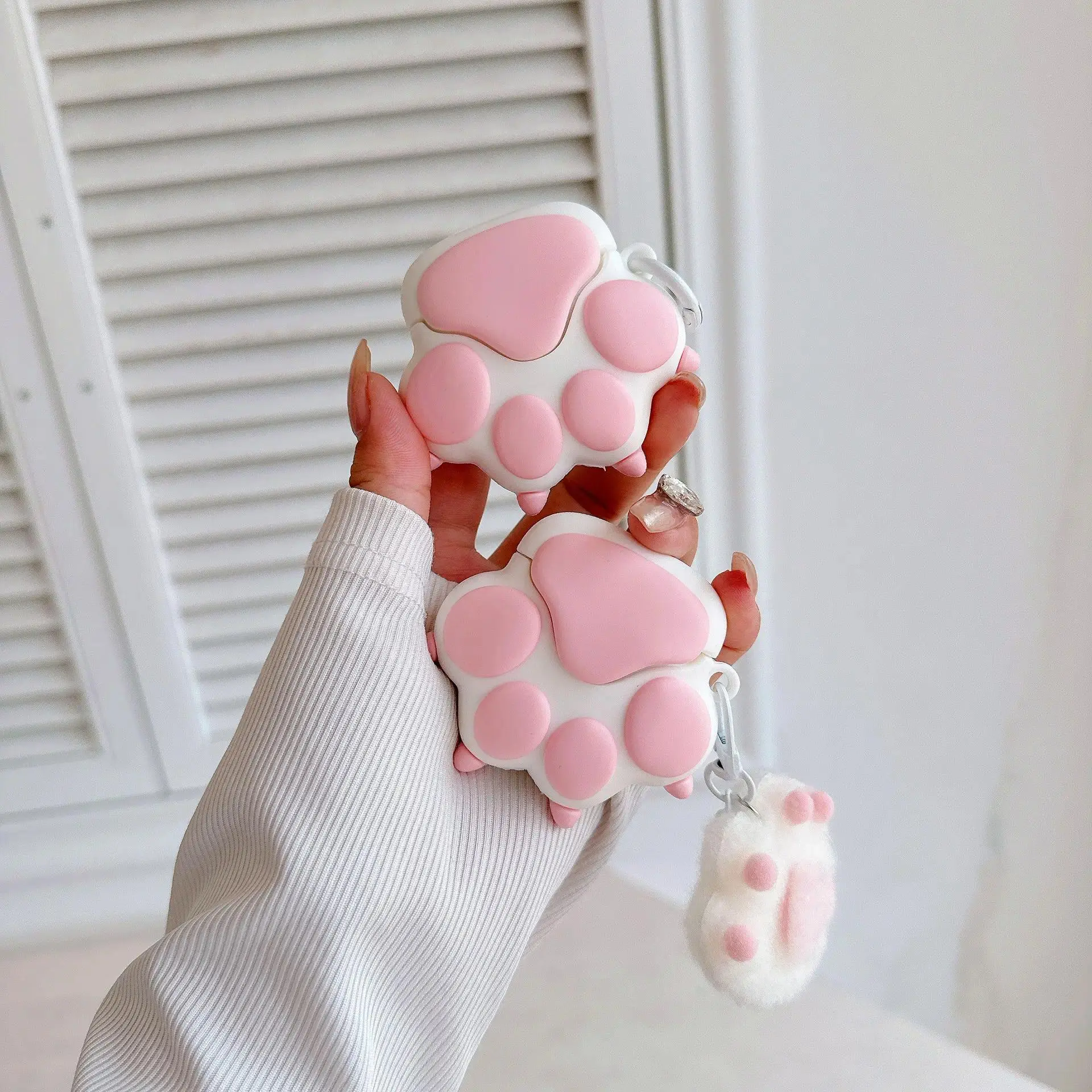 Cute Cat Paw AirPods Case - Lightweight, Durable Synthetic Shockproof Drop-Proof Cover with Pendant Hook for AirPods Pro 3/Pro 2/Pro/2/1 Models, Sturdy Everyday Accessory, Multi-Model, Everyday Items