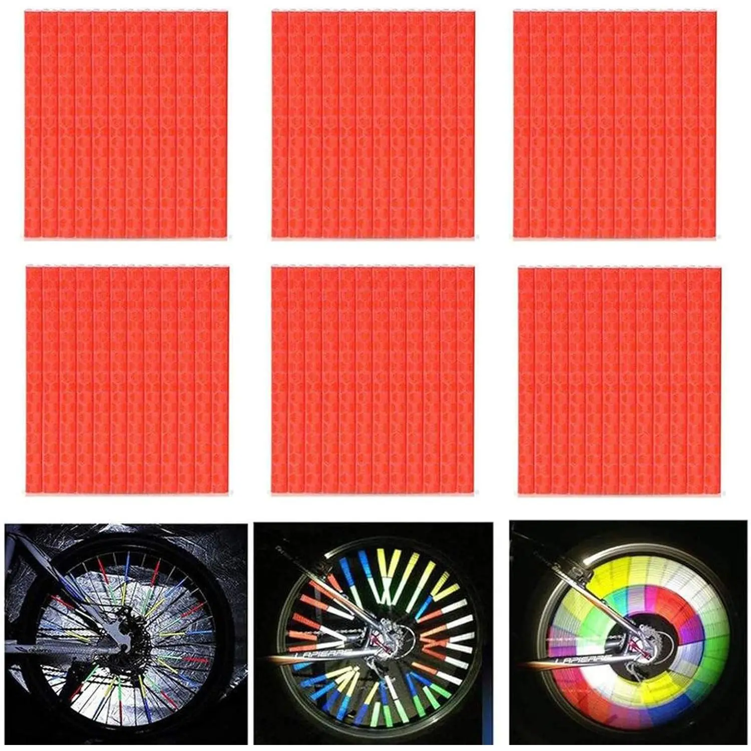 72Pcs Spoke Reflectors Wheel Decoration Warning Spoke Skin Covers Trim Wrap Cover Pipe for Night Cycling Riding Motorcycle Motocross Pit Dirt Bike