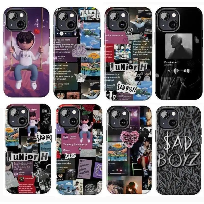 Rapper Junior H Sad Boyz 4 Life Album Art Music Merch Heavy Duty Tough Phone Case Shockproof Drop Protection Durable Hard Cover Gift Suitable for iPhone 17-11 Pro Max/Plus and  Samsung Galaxy S23-25