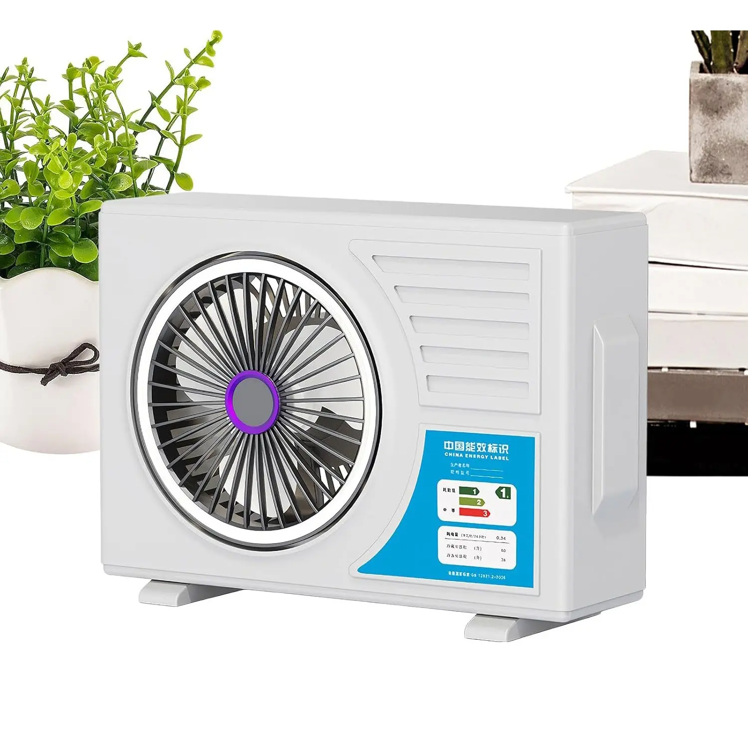 Portable Desk Fan Light, Rechargeable Quiet Air Conditioner, Desktop Cooling Bed Head Fan, Multifunctional Cooling Fan, Ideal for Home, Office, Outdoor Activities