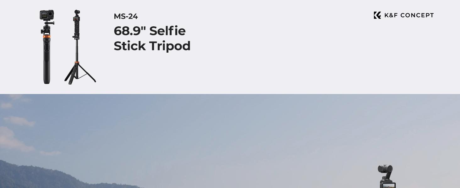 K&F CONCEPT Selfie Stick Tripod, 69" Extendable Light Stand with 1/4" Screw and Remote, Camera Phone Stand Mini Tripod Compatible with DJI OSMO 360 Pocket 3, iPhone 17, Action Camera, Projectors.