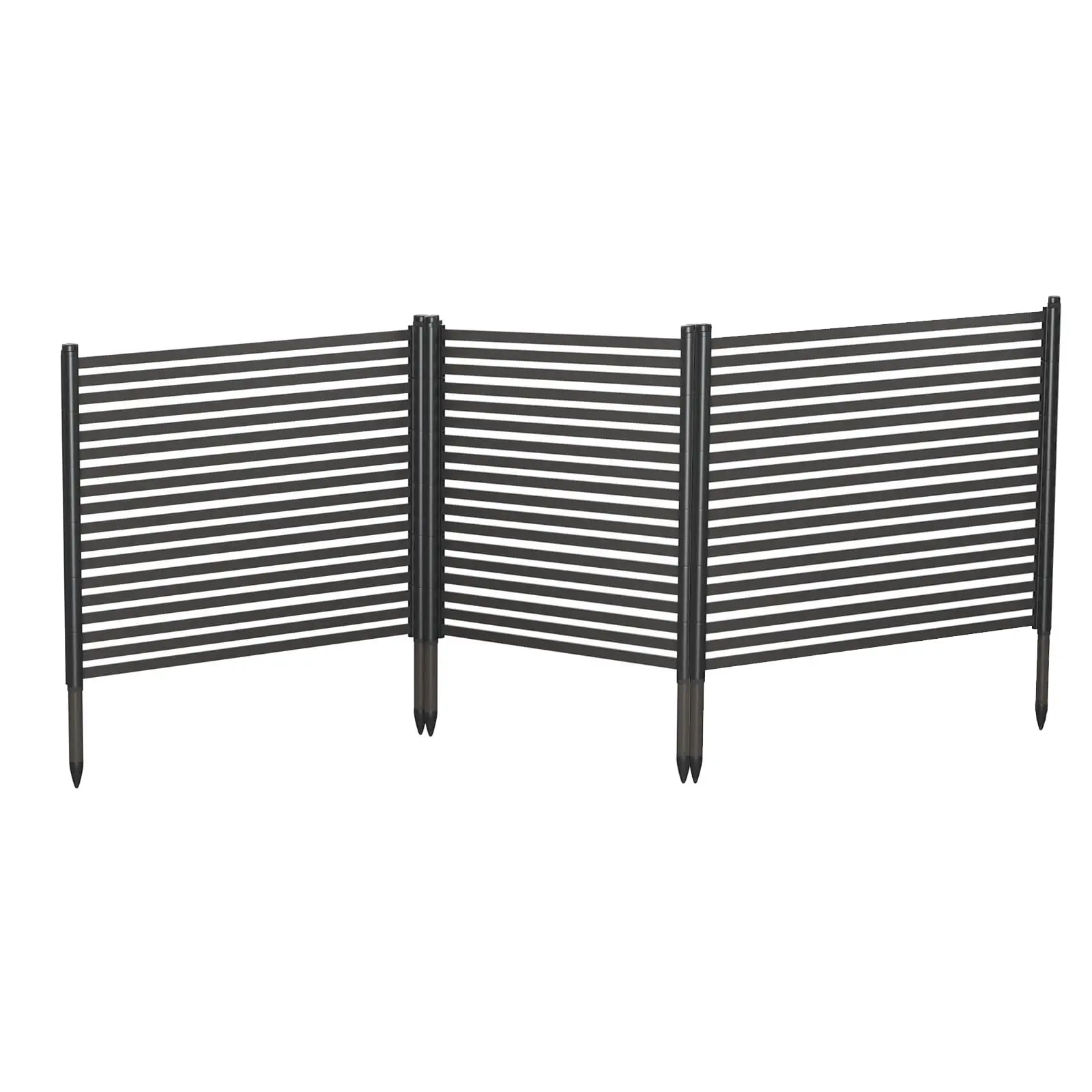Rustproof Metal Privacy Fence Panels, Decorative 3-Panel Outdoor Screen Barrier, No-Dig, Easy Install, Freestanding for Garden, Yard Divider, AC Unit, Pool Equipment, Trash Can Enclosure