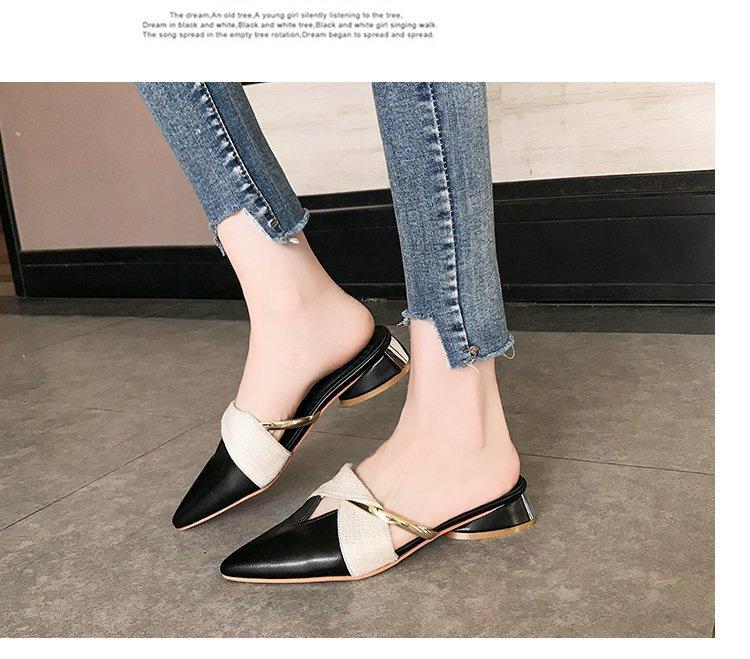 2025 New Women's Closed-Toe Mule Shoes, Fashionable Summer Slip-On Casual Flats, Low Heel Outdoor Slides