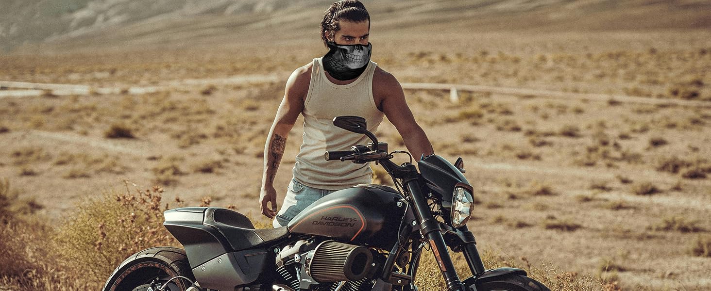 Skull Face Sun ask Half,Bandanas,Neck Gaiter, Headwear, Headband for Fishing, Hunting,Yard Work