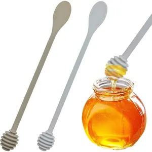2 PACK Syrup Dipper Honey Dipper Stick Silicone, Long Handle Syrup Dipper Stick, Honey Mixing Stirrer Spoon, Honey Wand for Honey Jar Dispense Drizzle Honey, and Wedding Party Favors Gift