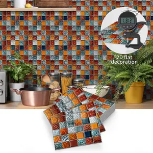 12pcs Crystal Mosaic Self-Adhesive Wall Stickers, Waterproof Mold-Proof, Ideal for Kitchen, Bathroom, Bathroom, Bar Counter Decor