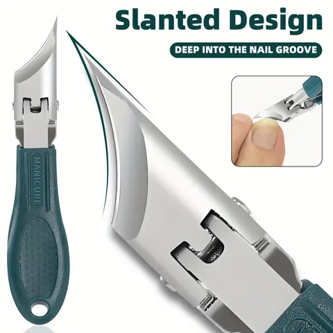 Eagle Claw Nail Clippers for Thick & Ingrown Toenails, Stainless Steel 25° Slant Blade, Precision Curved Tip, Ergonomic Handle, Ideal Gift, Nail Tools