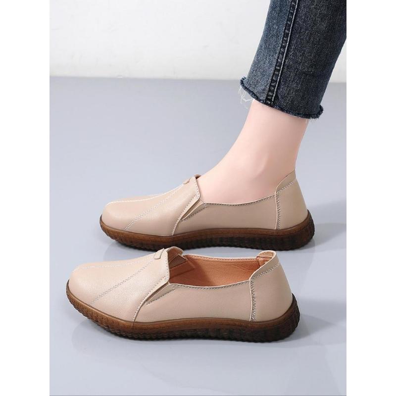 (New)Women's Solid Color Slip on Walking Shoes, Casual Comfortable Flat Shoes for Daily Wear, Lightweight Breathable Shoes for Women & Girls(Gift)11