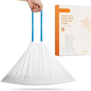 Litter Box Liners, Drawstring Receptacles Bags Thickened  Bag for  MW-SC01/SC02/SC09 Automatic  Litter Box, 20 count