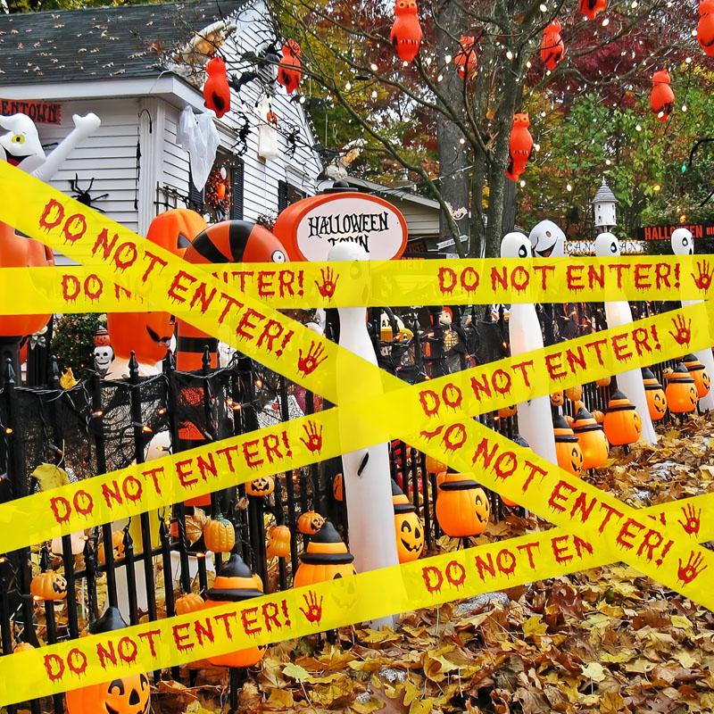 Halloween Warning Tape, Ghosts Keep Out Bloody Roll, 2 Inch X 82 Feet Outdoor Decor, Indoor & Outdoor Party Supplies