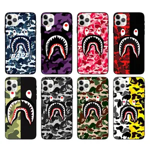 Bape Shark Camo Collage Phone Cases For iPhone 17 Promax 16 15 14 13 12 11 Pro Max 17Air Plus Anti-Fall Transparent shockproof protection Soft silicone Back Cover