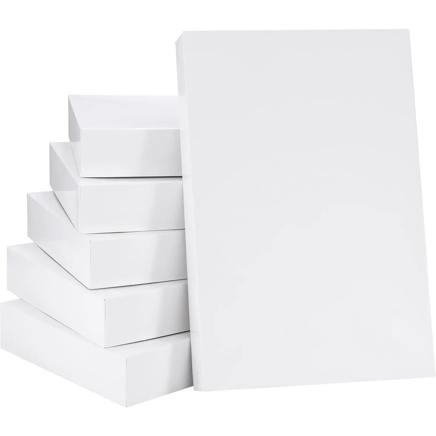 6-Pack 14 In Rectangular White Medium Gift Boxes With Lids For Clothes Presents