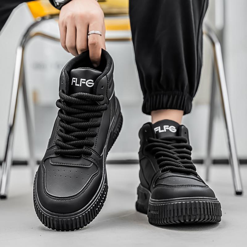 (New)High-Top Thick-Soled Sneakers |      Couple'S Shoes with Fabric Upper, Rubber Sole, and Multiple Closure Options(Gift)11