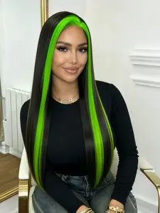 Long Straight Synthetic Fiber Wig, 13x4 Lace Front, HD Transparent Lace, Natural Hairline, Adjustable Strap, 28 Inches