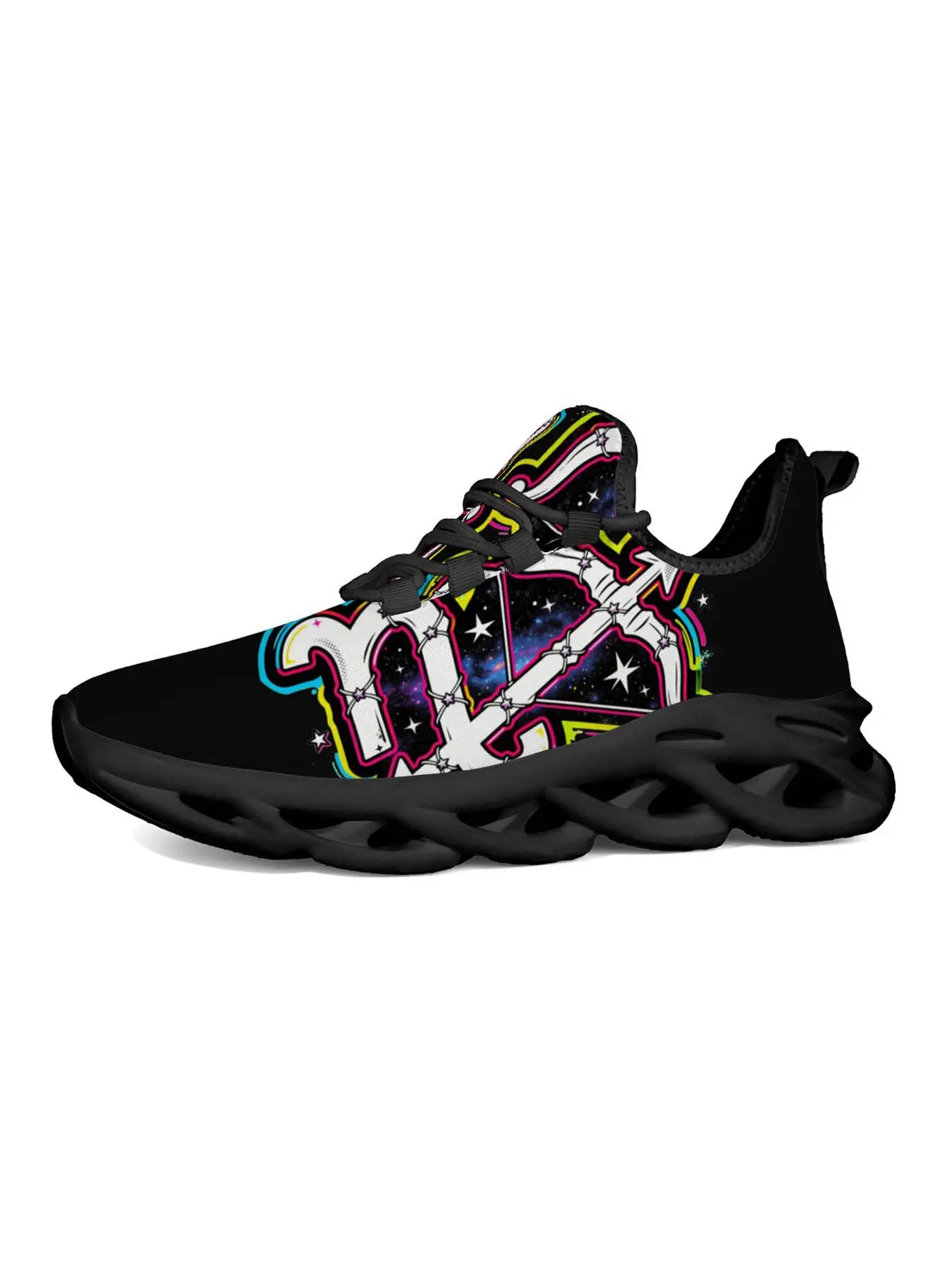 Zodiac Theme Trendy Sports Shoes for Men, Starry Sky Print, Fashionable Art Style, Shock Absorbing Sole, Perfect for Streetwear Events