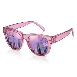 Polarized Fit Over Sunglasses for Women, Mirrored Wrap Around Sunglasses Over Prescription Glasses, UV400 Anti-Glare Protection, Lightweight Full Coverage Eyewear for Driving, Travel, Fishing & Outdoor Activities