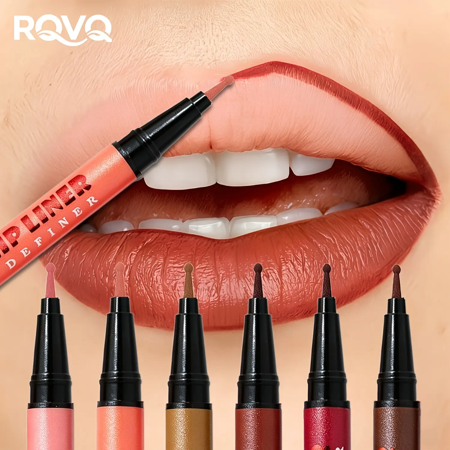 [Waterproof Lip Liner] 6-Color Lip Liner for Defining Lip Shape, Waterproof and Sweat-proof Lipstick Liquid Lip Liner