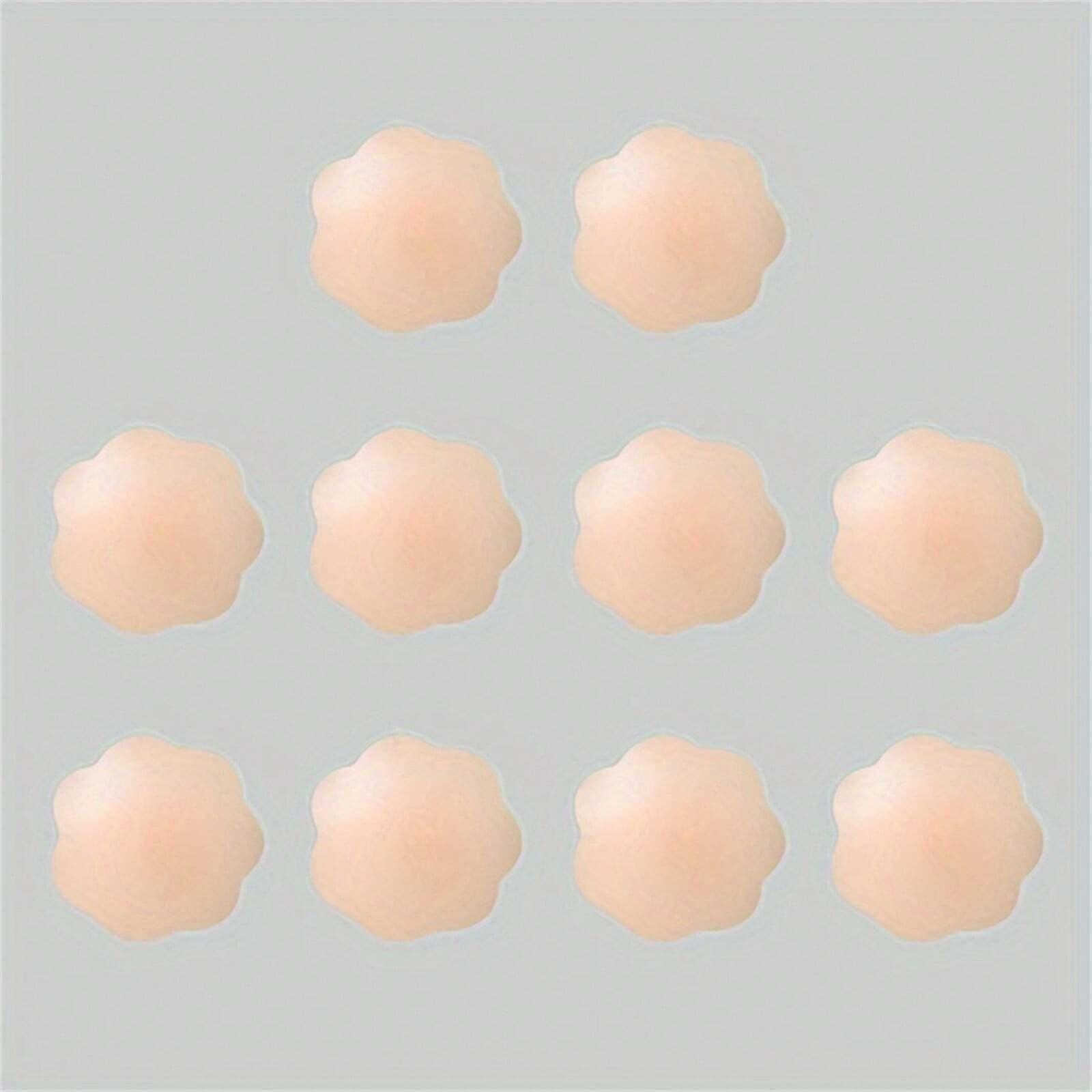 Reusable Seamless Silicone Nipple Covers - Invisible, Self-Adhesive, Anti-Convex Breast Patches For Women - Comfortable, Breathable, And Easy To Clean Bra Accessories, Strapless (2/10pcs)