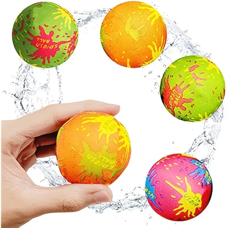 8pcs Splash Balls, Ball Set, Pool Water Toys, Beach Outdoor Summer Fun, Reusable Absorbent Water Balls, Dog Chewable Water Balls