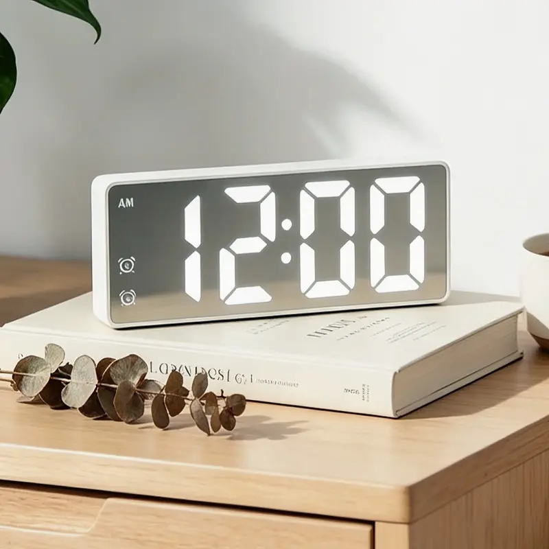 Digital LED Alarm Clock, Minimalist, Temperature Display, 12/24h Switchable, Night Mode, USB/battery Powered, Multifunctional, Ideal for Students/bedroom/living Room/office