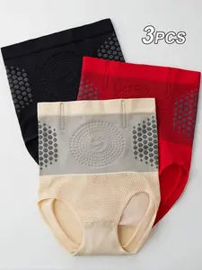 3-Pack Seamless High-Waist Postpartum Shapewear Pants, Plus Size Bodycon Butt Lifter, Breathable Comfortable Waist Trainer Underwear