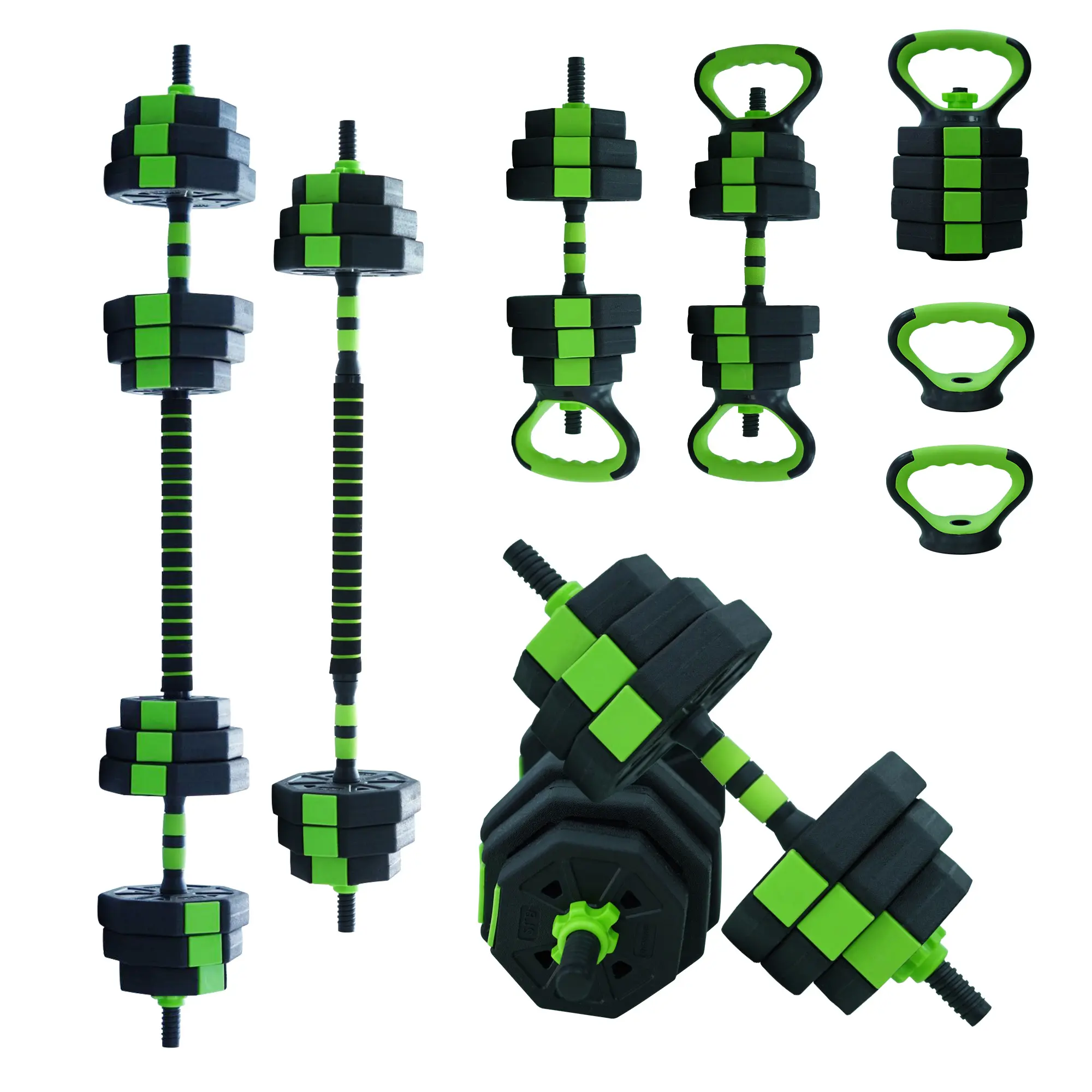 4-in-1 Adjustable Convertible Dumbbell Set, 30–88 lb Free Weights, Functions as Dumbbells, Barbell, Kettlebell & Push-Up Stands, Space-Saving Home Gym Equipment for Strength Training