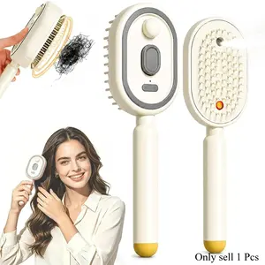 Electric Spray Air Cushion Massage Comb – Self-Cleaning, Anti-Tangle, Anti-Static, Volumizing Hair Brush with Essential Oil Mist Aromatherapy for Hair Care Hairstyle Brush
