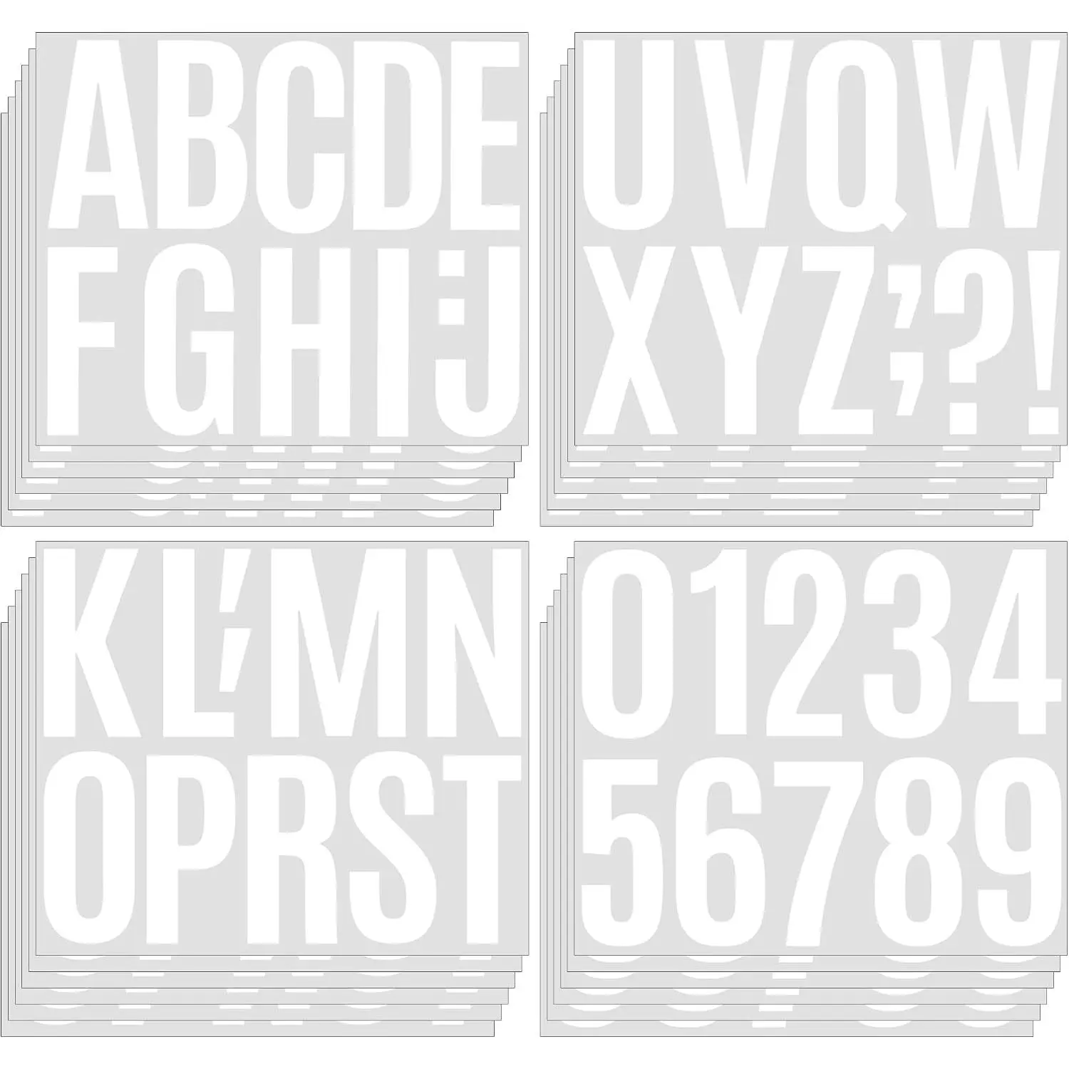 264 count Letter Stickers 24 Sheet Mailbox Numbers and Letters (White,4 Inch) | Self-Adhesive,Vinyl ,Alphabet Stickers,for Mailbox, Window, Door, Sign, , Poster Bulletin Board, Classroom Decor